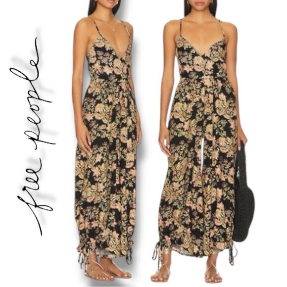 FREE PEOPLE Women’s Stand Out Floral Print One-Piece/Jumpsuit in the Size Large - Picture 2 of 16